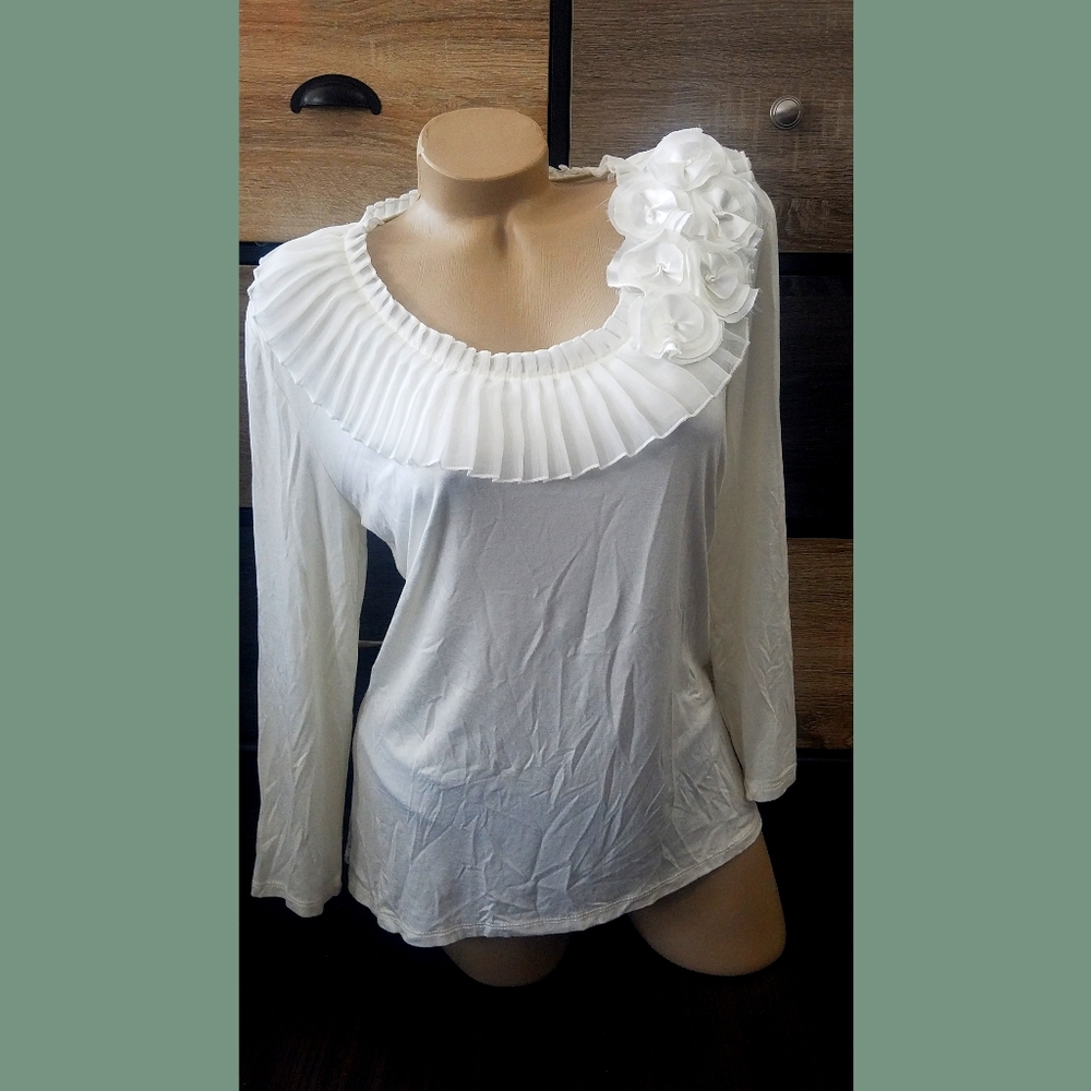 Yves long sleeve ruffle collar knit